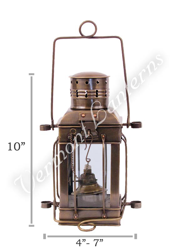 Oil Lamps - Antique Brass Cargo Lamp 10"