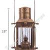 Oil Lamps - Antique Brass Cargo Lamp 15"