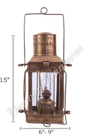 Oil Lamps - Antique Brass Cargo Lamp 15"