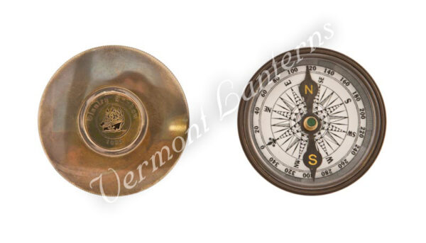 Nautical Gifts - Antique Brass Pocket and Desk Compass - 2"