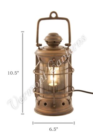 Electric Lanterns - Nautical Lamps Antique Brass Masthead Lantern - 10.5"