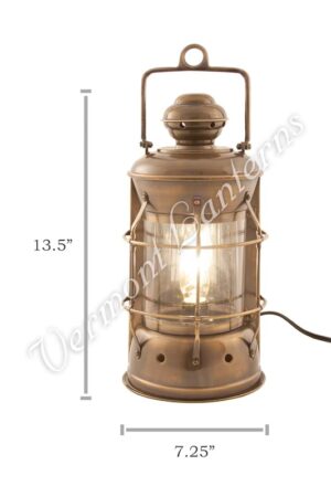 Electric Lanterns - Nautical Lamps Antique Brass Masthead Lantern - 10.5