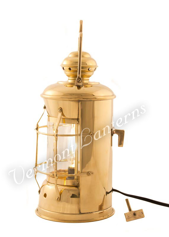 Electric Lanterns - Nautical Lanterns Antique Brass Nelson - 13.5