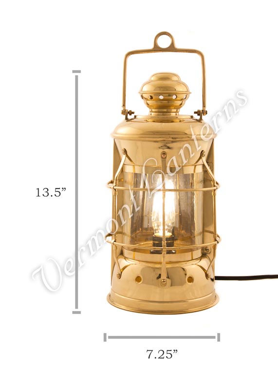 Electric Lanterns - Nautical Lamps Antique Brass Masthead Lantern - 10.5