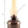 Oil Lamps - Antique Brass "Dorset" Table Lamp - 8" Amber Glass