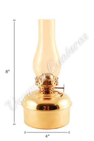 Oil Lamps Brass Table Lamp - 8" Amber Glass
