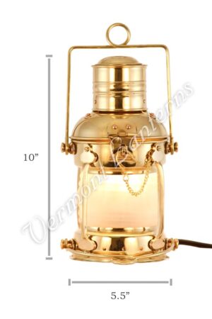 Electric Lantern - Ships Lanterns Brass Anchor Lamp - 10"