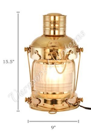 Electric Lantern - Ships Lanterns Brass Anchor Lamp - 15.5"