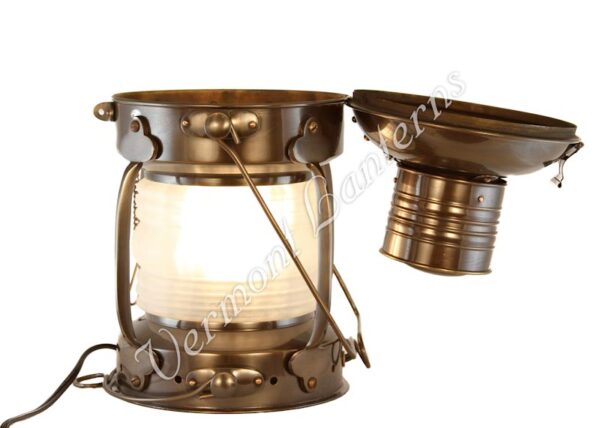 Electric Lantern - Ships Lanterns Antique Brass Anchor Lamp - 15.5"