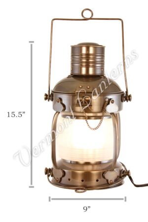 Electric Lantern - Ships Lanterns Antique Brass Anchor Lamp - 15.5"