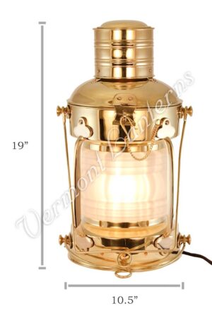 Electric Lantern - Ships Lanterns Brass Anchor Lamp - 19"