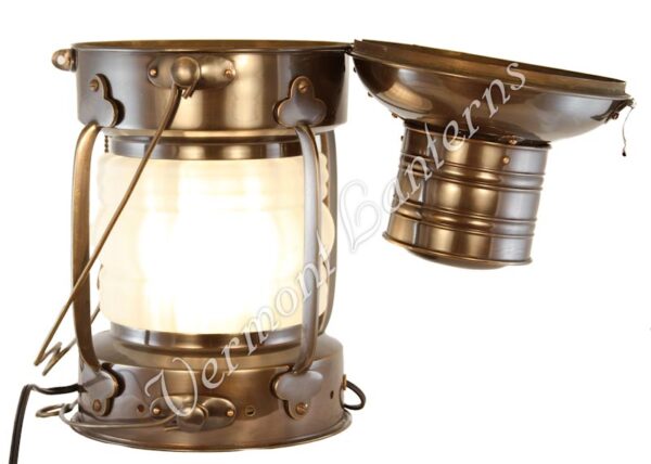 Electric Lantern - Ships Lanterns Antique Brass Anchor Lamp - 19"