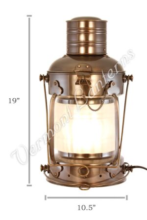 Electric Lantern - Ships Lanterns Antique Brass Anchor Lamp - 19"