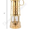 Oil Lantern - Brass Coal Miners Lamp - 9"