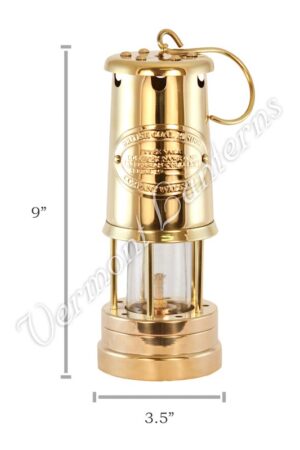 Oil Lantern - Brass Coal Miners Lamp - 9"