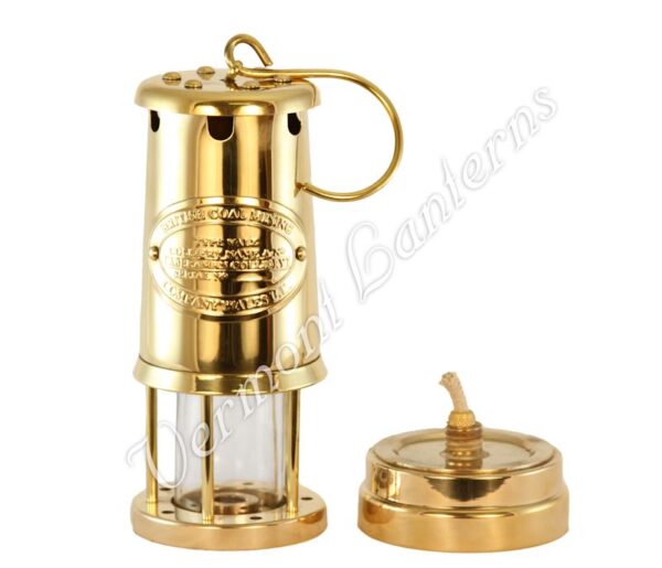 Oil Lantern - Brass Coal Miners Lamp - 9"