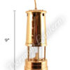 Oil Lantern - Brass Coal Miners Lamp without Nameplate - 9"