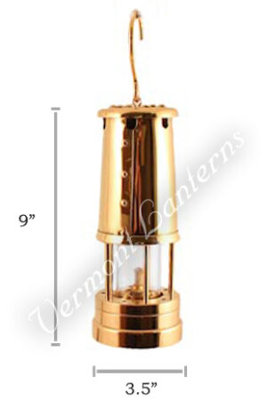 Oil Lantern - Brass Coal Miners Lamp without Nameplate - 9"