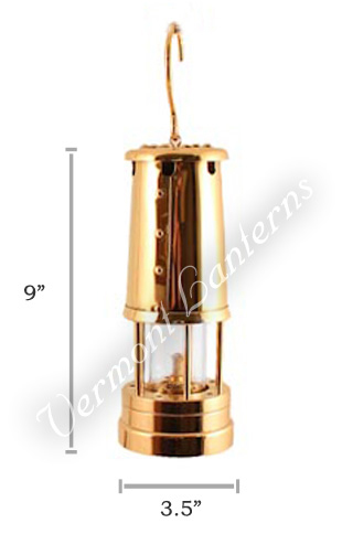 Oil Lantern - Brass Coal Miners Lamp without Nameplate - 9"