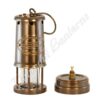 Oil Lantern - Antique Brass Coal Miners Lamp - 9"