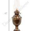 Yacht Lamp - Gimbaled Antique Brass Lantern with Smoke Bell - 12"