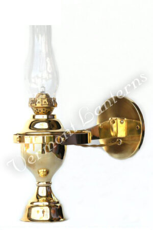 Electric Yacht Lamp - Gimbaled Brass 12 volt  Marine 12"