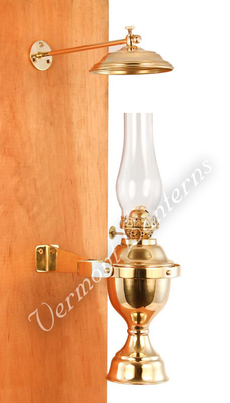 Yacht Lamp - Gimbaled Brass with Smoke Bell - 12"