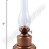 Oil Lamp Antique Brass Tanks - 8"