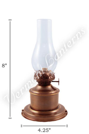 Oil Lamp Antique Brass Tanks - 8"